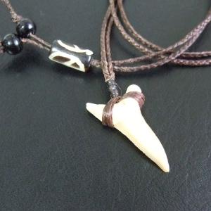 【表示現品】サメの歯化石 ペンダント - 30278zhb