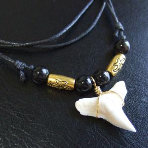 2.3cm メジロザメの歯ネックレス - 21103zhb 2.3cm メジロザメの歯ネックレス - 21103zhb