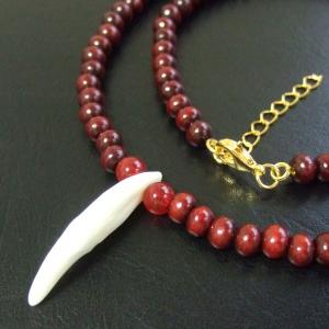【表示現品】狼牙・ウッドビーズネックレス - 15528zhb 【表示現品】狼牙・ウッドビーズネックレス - 15528zhb