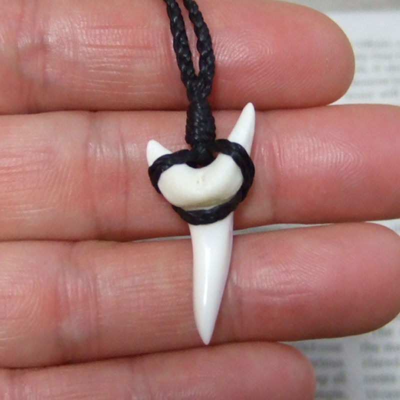 【表示現品】アオザメの歯（約3.7cm）ネックレス - 20707zhb - ウインドウを閉じる