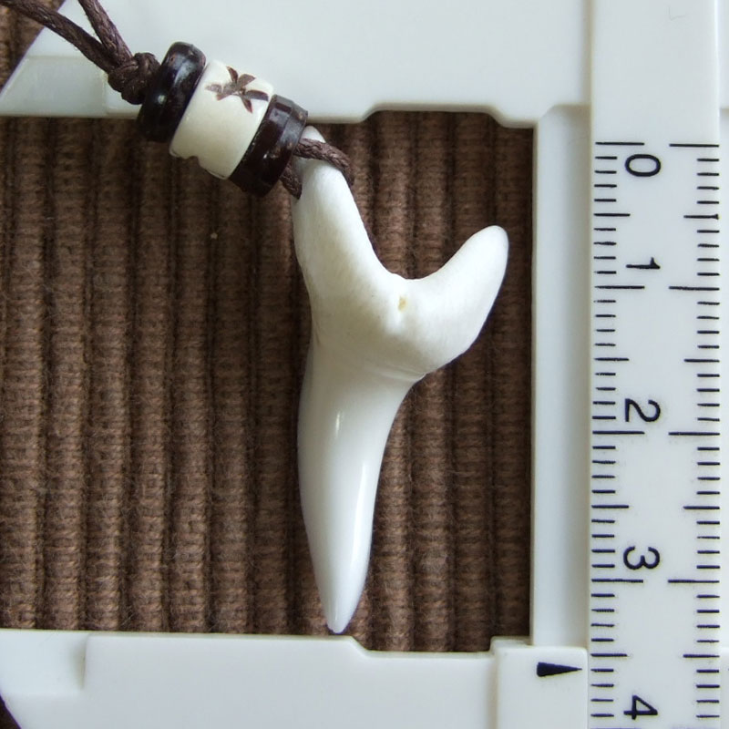 【現品】アオザメの前歯（約3.6cm）シンプルネックレス - m20563zhb - ウインドウを閉じる